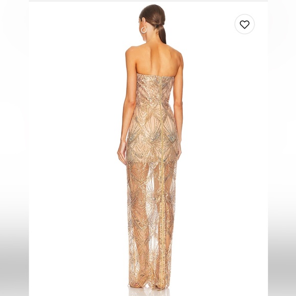 Gisele Beaded Gold Maxi Dress - Picture 3 of 3